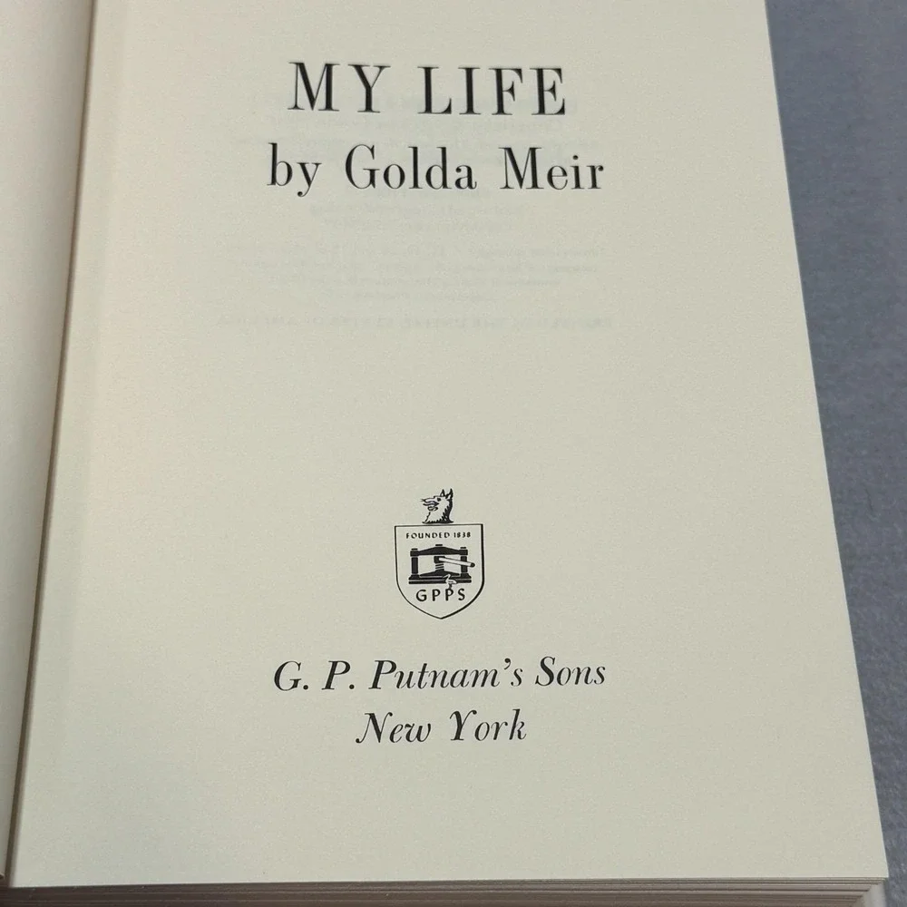 Vintage 1975 My Life by Golda Meir 1st American Ed HC DJ Israel Prime Minister